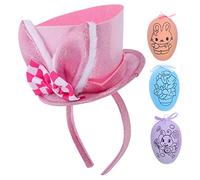Healvian 1 Juego Diadema De Conejito Utilería De Baile De Disfraces Diadema Con Orejas De Conejo De Pascua Para Diademas De Pascua Adorno Para El Pelo De Conejito De Pascua Paño Rosa