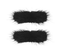 Healvian 1 par de hebillas de zapatos esponjosas para mujer: adornos rectangulares con pompones | Adornos de pelo extraíbles para sandalias planas de tacón alto de 7 x 3 cm.