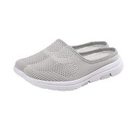 Healvian 1 Par De Zapatillas De Malla Transpirables Para Mujer Modernas Para Interiores Con Absorción De Humedad Suaves De Verano Cómodas Y Finas Gris Md