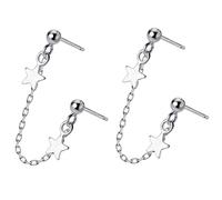 Healvian 1 Par Pendientes Colgantes de con Cadena para Doble Perforación Joyería Elegante y para Mujeres para Cumpleaños y Conjunto de Pendientes de Moda