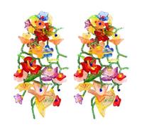 Healvian 1 Par Pendientes de coloridos pendientes decorativos pendiente de hoja pendientes colgantes y colgantes para mujer Pendientes lindos aretes de hoja aguja de plata 925 Vistoso