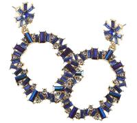 Healvian 1 Par pendientes exagerados largo colgado lágrima pendientes de cuentas para mujer colgando grande joyería del oído colgante de oreja redonda colgante de dama Acrílico Azul
