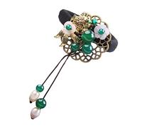 Healvian 1 Pc lazo para el cabello lazo para el cabello anillo de pelo soporte de de caballo de perlas hair pin hair bow bucle de pelo de jade simple Liga para el