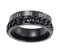 Healvian 1 Pieza Anillo De Números Romanos Símbolo Numérico Giratorio Anillo De Hombre Llave Para Joyas De Anillo Acero Titanio