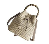 Healvian 1 Pieza Bolso de Mujer de Rafia Tipo Bombonera Bandolera Cruzada de Verano Bolso de Mano para y Fiesta