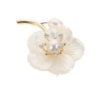 Healvian 1 Pieza broche coquilla gala joyeria decoraciones de flores joyas amarillas para mujer decoración alfileres ramillete delicado adorno de ropa delicada Cobre ambiental Yellow