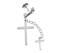 Healvian 1 Pieza pendientes de cruz negro accesorios bisuteria hombre pendientes para hombre joyería de la oreja de los hombres pendientes masculinos de moda Oído masculino Acero inoxidable