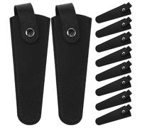 Healvian 10 fundas de cuero para tijeras: Juego de fundas y soportes para tijeras para estilistas - para podadoras de jardín, bolsa de almacenamiento de herramientas para electricistas y peluquería