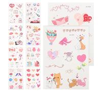 Healvian 10 Láminas De Pegatinas De San Valentín Pegatinas Románticas Tatuajes Temporales De Moda