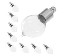 Healvian 10 Piezas Botellas Mini de Vidrio con Tapón Roscado Rellenable para Aceites Esenciales y Perfume Colgante para Bisutería DIY Transparente Práctico para Mujeres