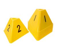 Healvian 10 Piezas Conos de Entrenamiento Deportivo Amarillos Numerados del 1 al 10, Marcadores de Agilidad para Fútbol y Baloncesto, Cubos de Obstáculos Apilables Resistentes Intemperie