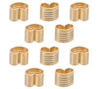 Healvian 10 piezas de casquillos de crimpado para correa de impresora 3D, juego de abrazaderas de retención de cobre, mini terminales de casquillo de cable con clips de extremo para correa de