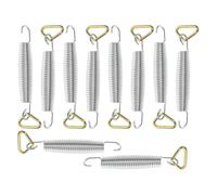 Healvian 10 Resortes de Extensión de Doble Gancho de Acero Manganeso 14 Cm con Hebilla Triangular para Trampolín, Kit de Repuesto Antidesgaste para Uso Interior y Exterior, Color