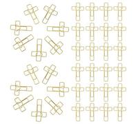 Healvian 100 Clips de Papel Metálicos en Forma de Cruz y Corazón Dorados para Organización de Documentos y Marcadores en Estudio Bíblico y Oficina