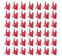 Healvian 100 Grullas de Origami Rojo de Papel Prefabricadas, Decoración Ligera para Bodas, Showers y Manualidades DIY Combinaciones Creativas