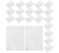 Healvian 100 Piezas Fundas Transparentes para Carpetas de Anillas, Fundas Divisorias A5 de Pp, 6 Agujeros, Doble Cara 4 Bolsillos, para Tarjetas de Visita y Sellos, Organización