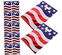 Healvian 100 Piezas Patriotic Veteran Candy Bags With Handles American Flag Themed Tote For Memorial Day Independence Day Party Favors Stars And Stripes Gift Bags