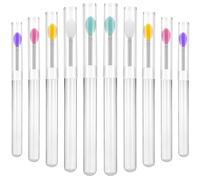 Healvian 10piezas Aplicador de Labios de Silicona Reutilizable Pincel Aplicador de Mascarilla Labial con Tapas para Bálsamo Labial para Maquillaje de Labios