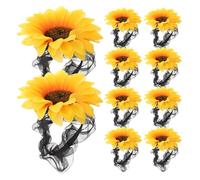 Healvian 10piezas Coletero de Girasol Flores Amarillas Lazos Cabello Diseño de Girasoles Accesorios Decorativos para Peinado de Mujeres y Niñas para Fiesta de Verano
