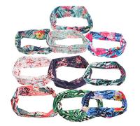 Healvian 10piezas Diademas De Yoga Para Mujer Hawaiano Anudadas Para Hacer Ejercicio Banda Elástica