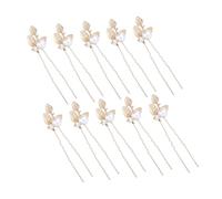 Healvian 10piezas Horquilla Perla Estilo Barroco Dorada Accesorios Cabello De Novia Para Bodas y Ocasiones Especiales Unidades