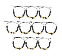 Healvian 10piezas Pulseras Deportivas De Madera Pulseras De Fútbol Para Hombre Joyería Deportiva Cristiana De Fiesta De Béisbol Para Mujer