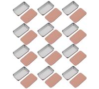 Healvian 12 Cajas de Hojalata con Tapa Deslizante, Estuche Metálico Compacto 60x34x11mm para Bálsamo Labial, Jabón y Lápiz Labial, Envases Portátiles para Cuidado de Labios y