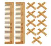 Healvian 12 peines de madera desechables de dientes anchos para mujeres, hombres, hoteles, residencias de ancianos y organizaciones benéficas.