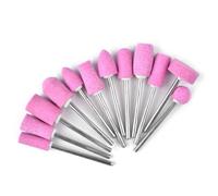 Healvian 12 Piezas Brocas para Uñas de Cuarzo Rosa Cabezal de Lijado para Torno de Manicura Herramientas de de Uñas para Pulir y Remodelar Profesional Manos y Pies