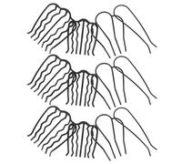 Healvian 12 Piezas Peines Metálicos Cabello Diseño Minimalista Iniciales Peines Redondos de 4 Dientes y Grandes de 7 Dientes Grandes Accesorios Antideslizantes para Moños y Peinados