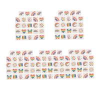 Healvian 120piezas Rainbow Temporary Tattoos Gay Pride Face Stickers for Lgbt Parades Gradient Design Safe and Fun for Parties