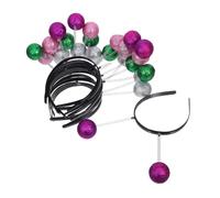 Healvian 12piezas Diadema de Dibujos Animados con Antenas de Extraterrestre Bola de Purpurina Accesorios para Disfraces de Marcianos Banda Cabello de Extraterrestre para Fiestas y Eventos
