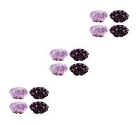 Healvian 12piezas Gorro De Ducha Para Mujeres Capacidad Doble Capa Diseño De Lunares y Lazo y Elástico Para Baño Spa y Cuidado Facial Pack