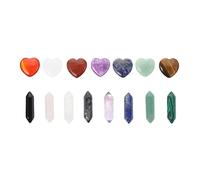 Healvian 15 Piezas de Varitas de Cristal Curativo Piedras de Cristales de Cuarzo Piedras de Del Corazón Piedras Preciosas Naturales Cristal de Energía Joyería Espiritual para Plantas