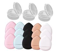 Healvian 15 Piezas Mini Puff para Maquillaje Facial Esponjas de Polvo para Dedos Aplicador para Base y Polvos Sueltos Reutilizables y Lavables Adecuadas para Crema y