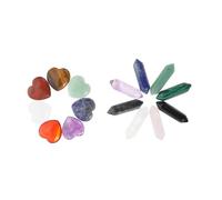 Healvian 15piezas Piedras y Cristales De Corazón Para Chakras Colgantes Decorativos Para Principiantes y