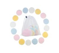 Healvian 16 piezas Discos Desmaquillantes Reutilizables de de Bambú para Limpieza Facial Rosa y Amarillo Bolsa de Lavado para Maquillaje y Cuidado