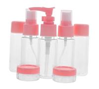 Healvian 1Juego Conjunto Viaje Rellenables Bolsa de Transporte Recipientes de Lociones y Perfumes y Gimnasio Color Rosa