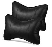 Healvian 2 Almohadas Cervicales para Coche Forma de Hueso, Color Negro, Diseño Ergonómico para Protección y Soporte del Cuello, Accesorio de Viaje Cómodo y Ajustable para Todas