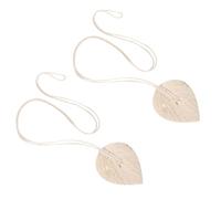Healvian 2 Alzapaños de Cortina Trenzados de Algodón Forma de Hoja para Cortinas de Ventana, Elegantes y Sencillos, Ideales para Oficina y Dormitorio