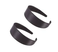 Healvian 2 Diademas De Satén Para Niñas Y Mujeres Anchas Para A Para De Tela Turbante Negro