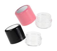 Healvian 2 Envases Rellenable de Champú Seco con Esponja y Espejo, Caja de Polvos Sueltos de Plástico Portátil para Uso Diario y Viajes, Pack de 2 Piezas