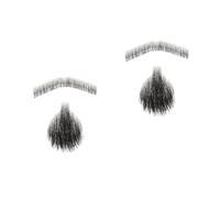 Healvian 2 Juegos Bigote y Barba Realistas de Cabello Humano Negro para Cosplay y Halloween, Vello Facial Falso Aplicación Sencilla y Comodidad Transpirable para Hombres