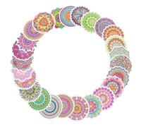 Healvian 2 Juegos de Pegatinas de Mandala DIY en PVC, Calcomanías Decorativas para Portátil, Maleta y Cuaderno, Pegatinas Estilo Retro para Personalizar Equipaje y Accesorios