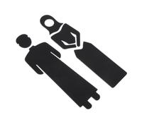 Healvian 2 Letreros de Baño Acrílicos Negros Instalación Fácil y Resistencia al Clima para Oficina y Puerta de Baño, Señal Clara y Moderna para Hombres y Mujeres
