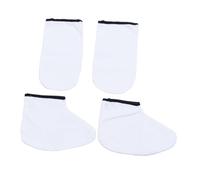 Healvian 2 pares Guantes y Manoplas de Algodón para Baño de Cera de Parafina Aislantes Térmicos para Terapia Spa de Manos y Pies de Blanco con Borde Negro