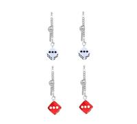 Healvian 2 Pares pendientes dados llave para colgar earrings colgantes de todos pendiente de acrílico arete personalizado colgante de oreja pendiente largo de oreja larga aleación rojo