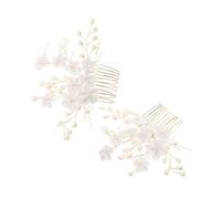 Healvian 2 Pcs Peinetas de Boda para Novia Perlas Accesorios Cabello Elegantes y Versátiles para Weddings