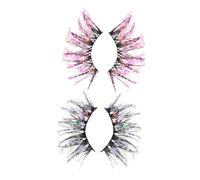 Healvian 2 Pestañas Postizas Luminiscentes para Mujeres Extensiones de Pestañas con Brillo para Fiestas Nocturnas de Efecto Natural y Cómodo Adecuadas para Principiantes