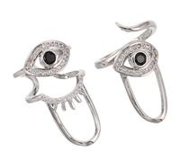 Healvian 2 Piezas Anillos para Uñas Diseño de Ojo Malvado en Cobre, Ajustables y Reutilizables, Perfectos para Decoración y Uso Casual en Mujeres